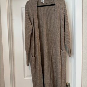 Sweet Romeo Taupe Ribbed Cardigan